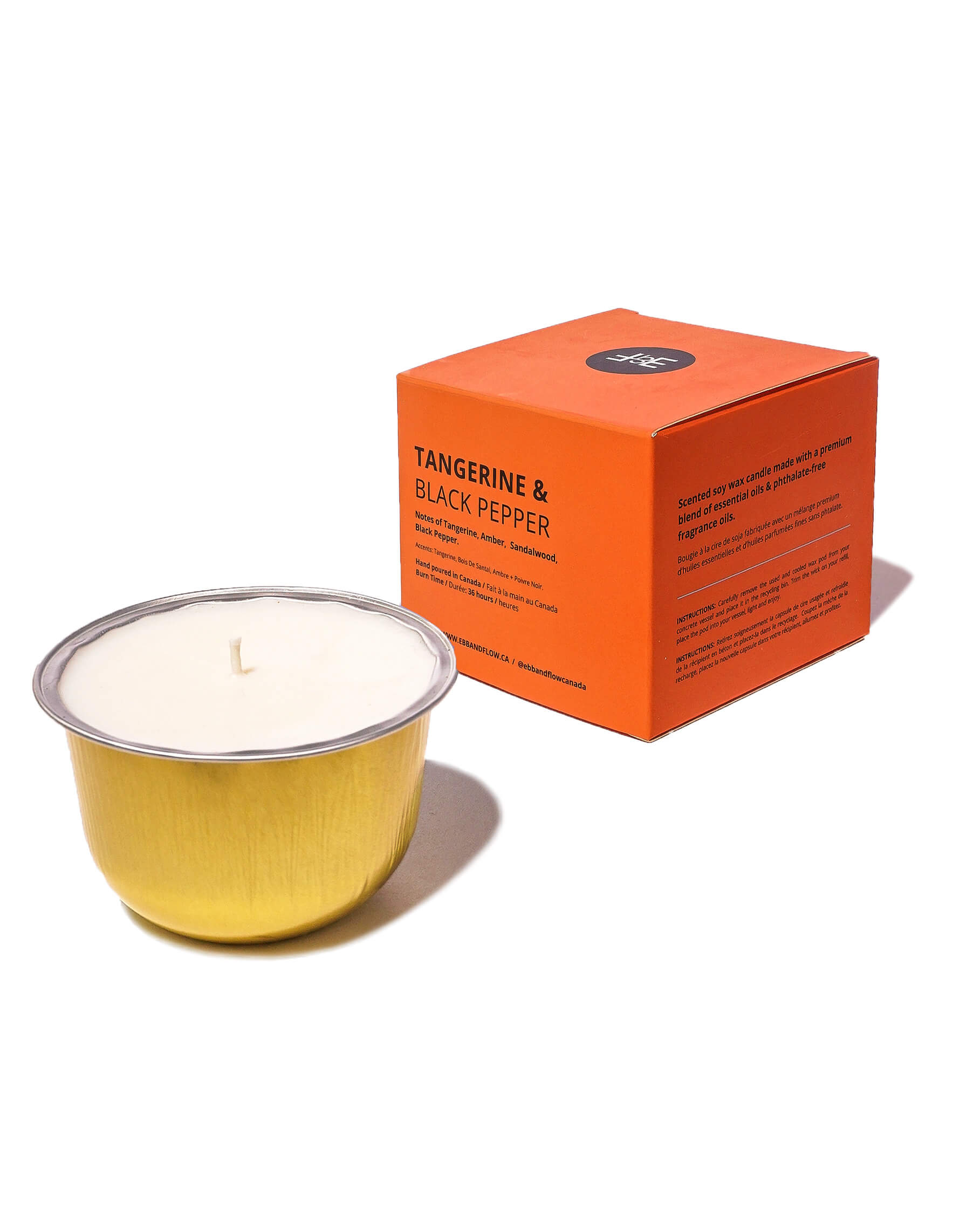 Refillable Concrete Candle - Tangerine & Black Pepper