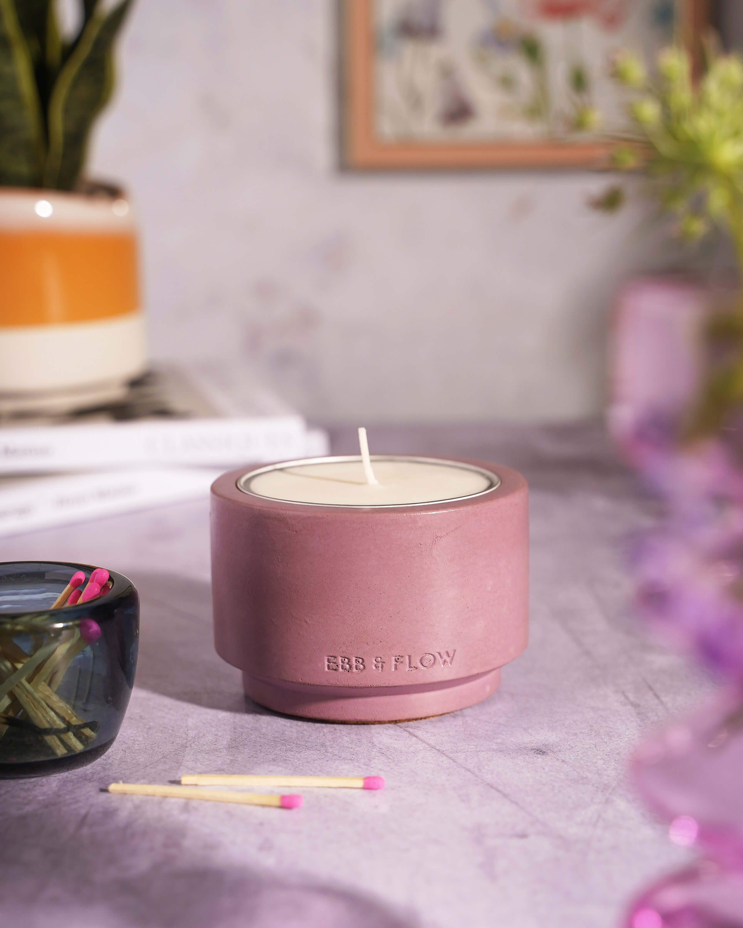 Refillable Concrete Candle - Lavender & Petitgrain