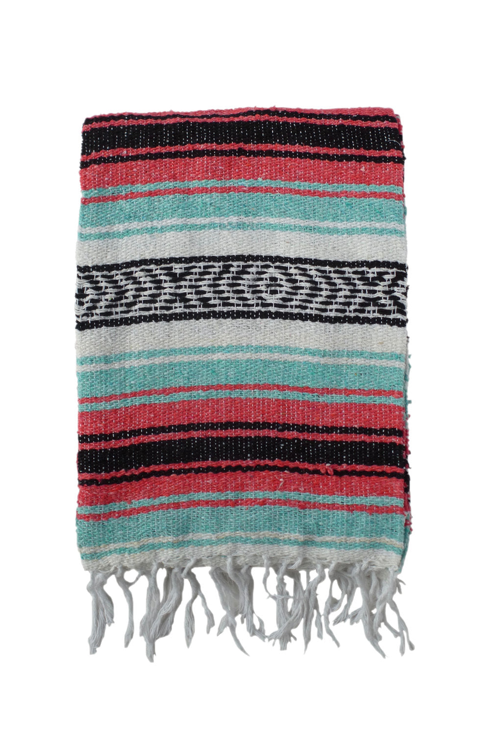 Cadet Blue La Cabaña Blanket - Mint/Coral